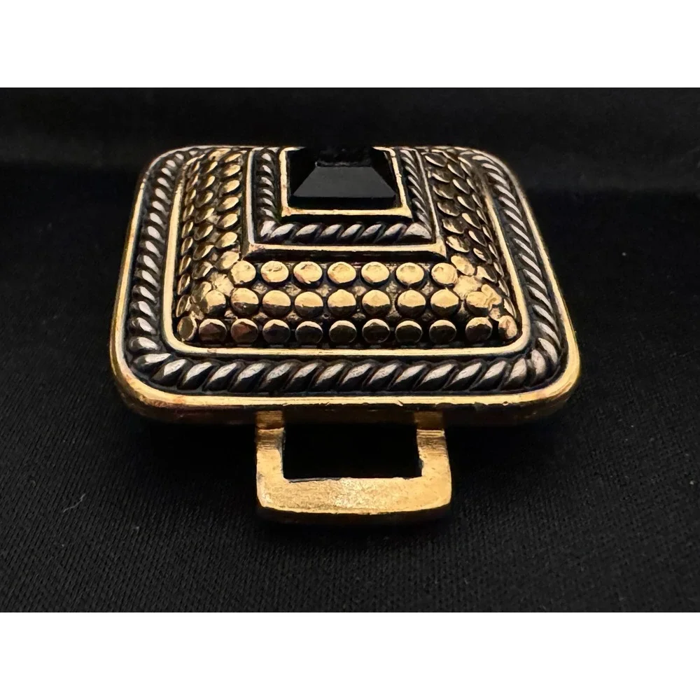Vintage Paquette Mixed Metal‎ 2 Piece Interlocking Belt Buckle Rhinestone